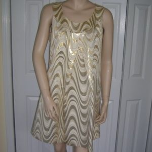 PINK TARTAN Gold Dress Size 8